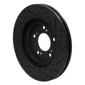 Acura NSX Brake Rotor (1) - Front Left - R1 Concepts - Drilled & Slotted - Black - `97-`05